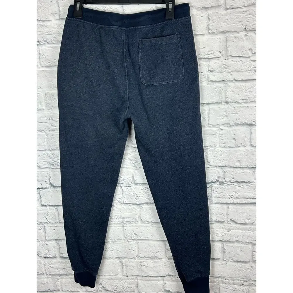 J.Crew Knit Goods Slim Jogger Sweatpants Navy Blue Zip Pocket Men’s Small
